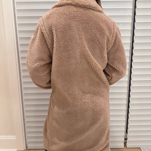 Alo yoga Sherpa oversized coat in dusty pink size XXS - Picture 2 of 4